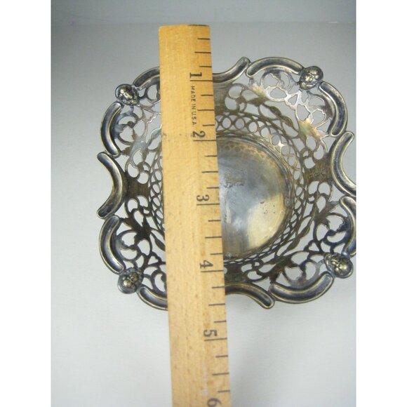 Vintage Victorian Style Silver Plate Decorative Basket Dish Bowl Filigree - Picture 3 of 16